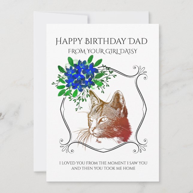 Cartes Pour Fêtes Annuelles Joyeux Père D'Anniversaire Du Chat (Devant)