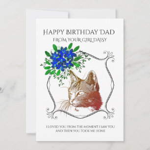 Cartes Pour Fêtes Annuelles Joyeux Père D'Anniversaire Du Chat