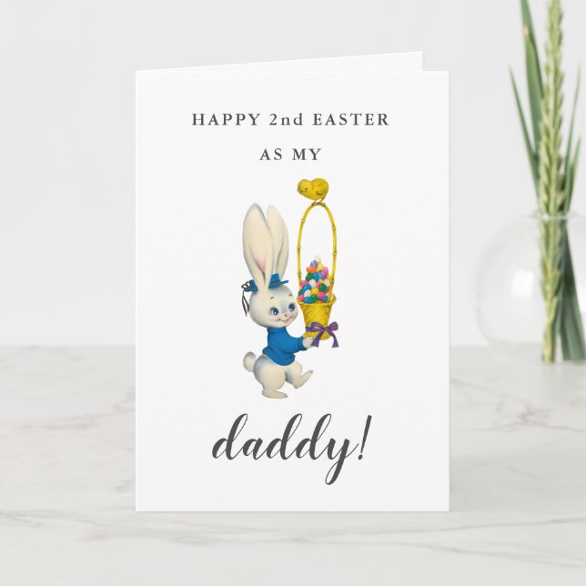 Cartes Pour Fêtes Annuelles Joyeux père de Pâques / papa lapin mignon (Devant)