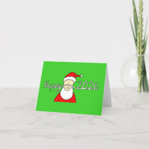 Cartes Pour Fêtes Annuelles Joyeux Père Noël 2026 avec Moustache amusante