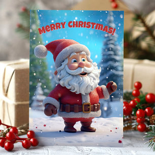 Cartes Pour Fêtes Annuelles Joyeux Père Noël 3D Joyeux Noël