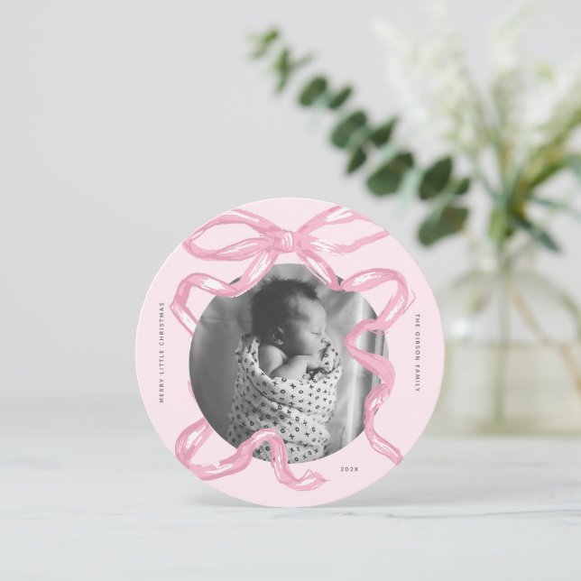 Cartes Pour Fêtes Annuelles Joyeux petit bébé Noël Arc Photo Noël (Debout devant)