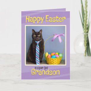 Cartes Pour Fêtes Annuelles Joyeux petit-fils de Pâques en Cravate