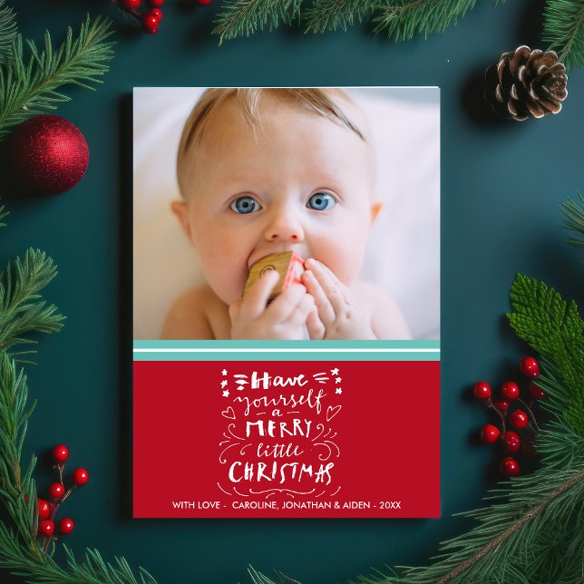 Cartes Pour Fêtes Annuelles Joyeux petit Noël Nouveau bébé photo (Créateur téléchargé)