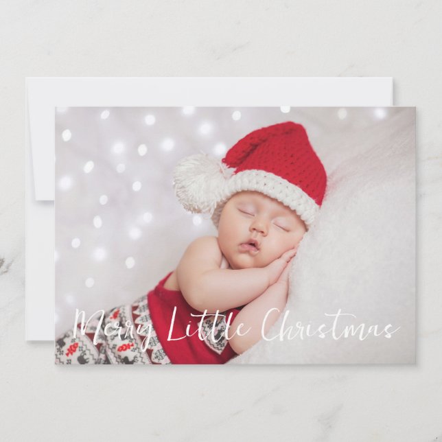 Cartes Pour Fêtes Annuelles Joyeux petit Noël photo rouge (Devant)