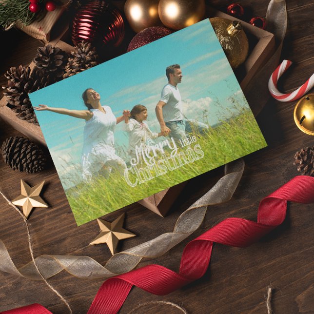 Cartes Pour Fêtes Annuelles Joyeux petit Noël rouge blanc personnalisé (Créateur téléchargé)