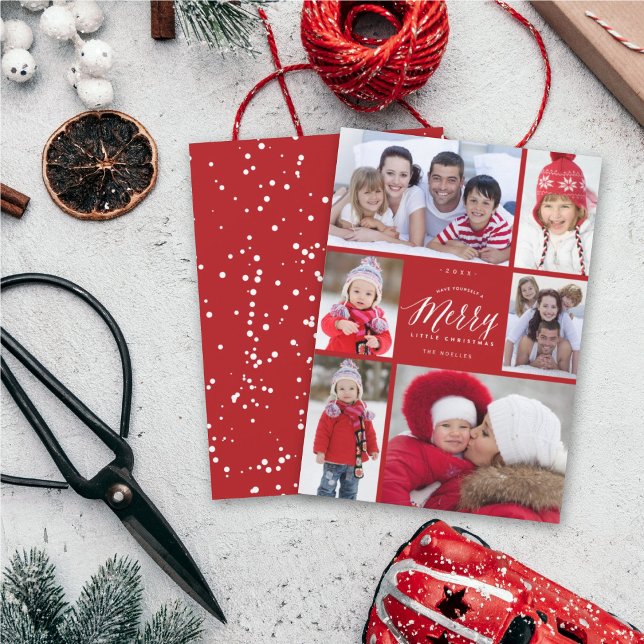 Cartes Pour Fêtes Annuelles Joyeux petit Noël Typographie moderne 6 Photo (Créateur téléchargé)