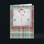 Cartes Pour Fêtes Annuelles Joyeux Petit Snowman Et Jeu De Noël<br><div class="desc">Noël arrive et ce bonhomme de neige très vivant est prêt à envoyer les vacances à vos proches. Le dessin de ce bonhomme de neige a été créé par un petit garçon. Le bonhomme de neige porte un joli casquette rouge, un foulard décapé et des mitaines vert foncé. Ses petits...</div>