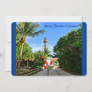 Cartes Pour Fêtes Annuelles Joyeux phare de Noël Floride Sanibel Island