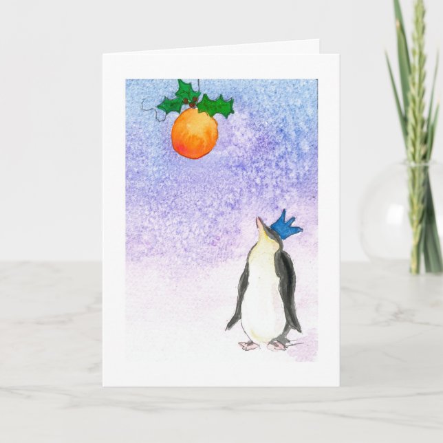 Cartes Pour Fêtes Annuelles Joyeux pingouin de Noël (Devant)