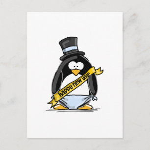 Cartes Pour Fêtes Annuelles Joyeux Pingouin du Nouvel An