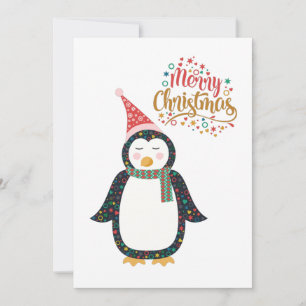 Cartes Pour Fêtes Annuelles Joyeux Pingouin mignon de Noël