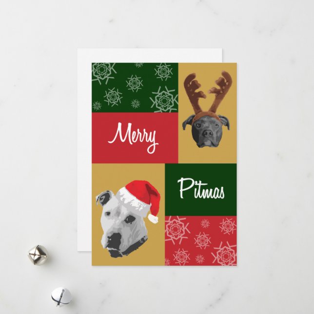 Cartes Pour Fêtes Annuelles Joyeux Pitmas (Devant/Arrière en situation)