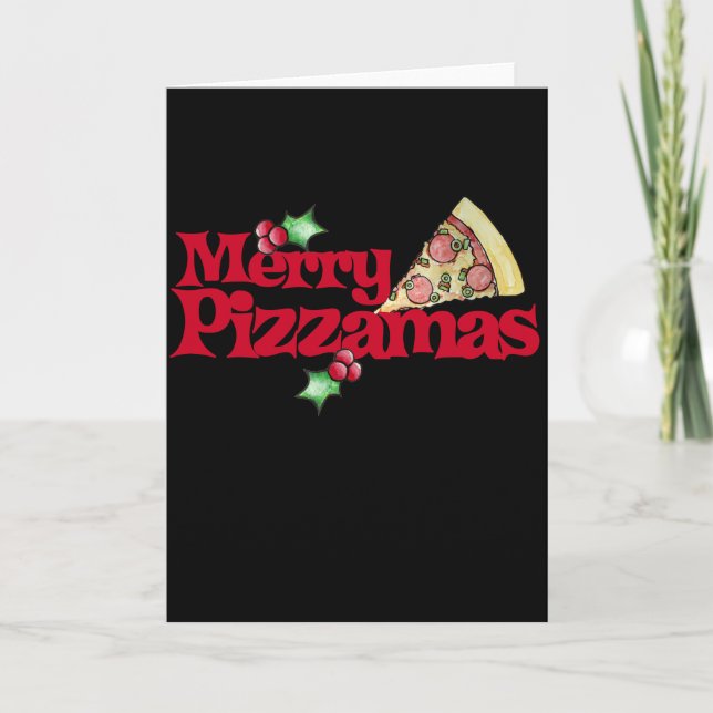 Cartes Pour Fêtes Annuelles joyeux pizzamas (Devant)
