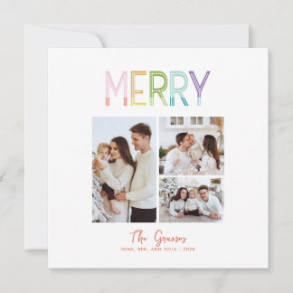 Cartes Pour Fêtes Annuelles Joyeux plaisir coloré trois noël photo