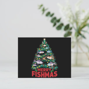 Cartes Pour Fêtes Annuelles Joyeux Poissons de Noël Lumières Poissons Pêche