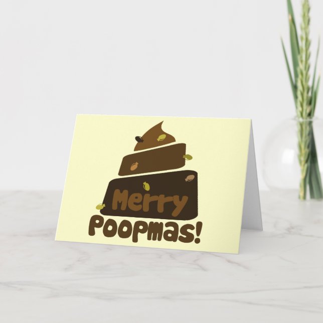 Cartes Pour Fêtes Annuelles Joyeux POOPmas (Devant)