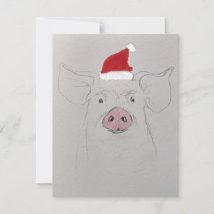 Cartes Pour Fêtes Annuelles Joyeux porc de Noël