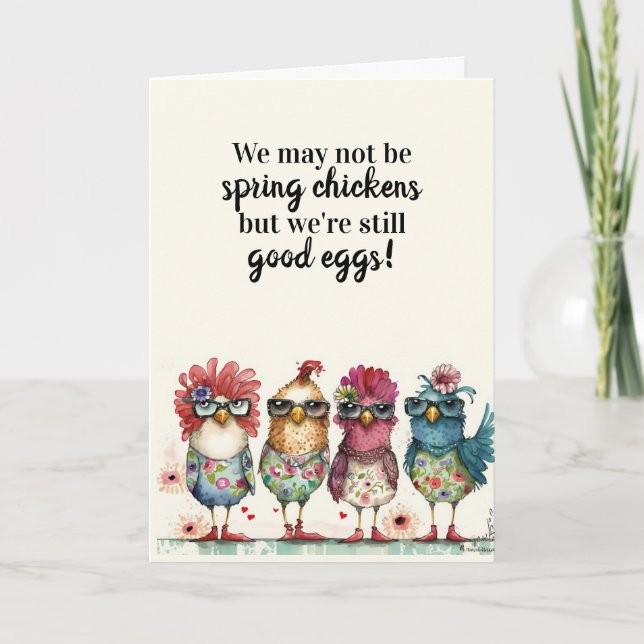 Cartes Pour Fêtes Annuelles Joyeux poule printemps anniversaire (Devant)