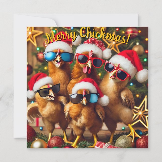 Cartes Pour Fêtes Annuelles Joyeux Pouletmas  (Devant)