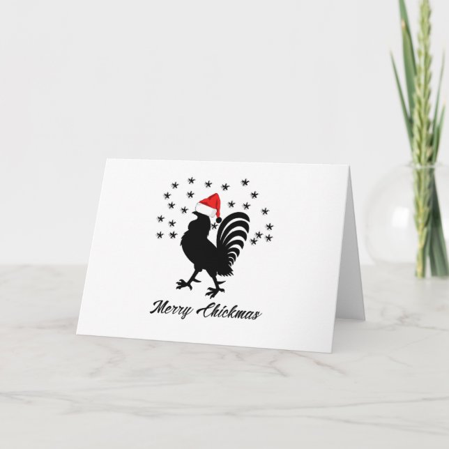 Cartes Pour Fêtes Annuelles Joyeux poulets de Noël drôle poulet de Noël (Devant)