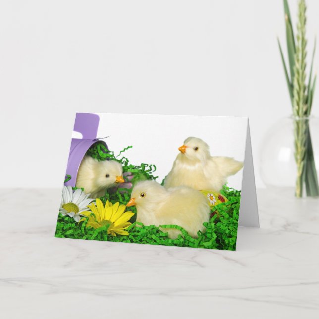 Cartes Pour Fêtes Annuelles Joyeux poussins de Pâques (Devant)