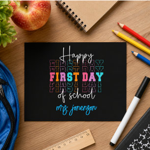 Cartes Pour Fêtes Annuelles Joyeux premier jour d'école