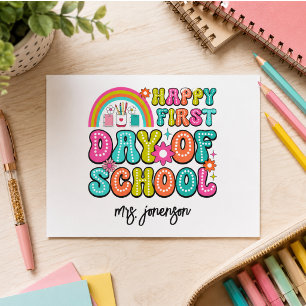 Cartes Pour Fêtes Annuelles Joyeux premier jour d'école