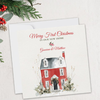 Cartes Pour Fêtes Annuelles Joyeux Premier Noël dans Notre Nouvelle Maison Aqu