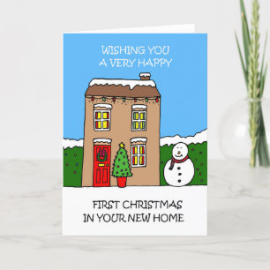 Cartes Pour Fêtes Annuelles Joyeux premier Noël dans votre nouvelle maison
