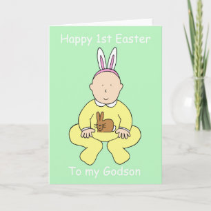 Cartes Pour Fêtes Annuelles Joyeux premier Pâques à mon Godson.