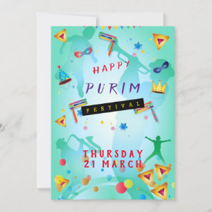 Cartes Pour Fêtes Annuelles Joyeux Purim Festival Masquerade pour enfants