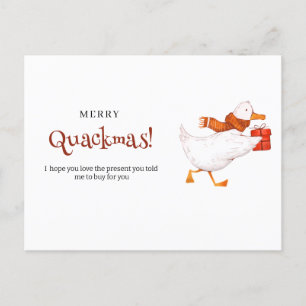 Cartes Pour Fêtes Annuelles Joyeux Quackmas ! Drôle Duck Christmas Card, minim