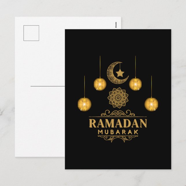 Cartes Pour Fêtes Annuelles Joyeux Ramadan Kareem Et Aïd Moubarak 2023 (Devant / Derrière)