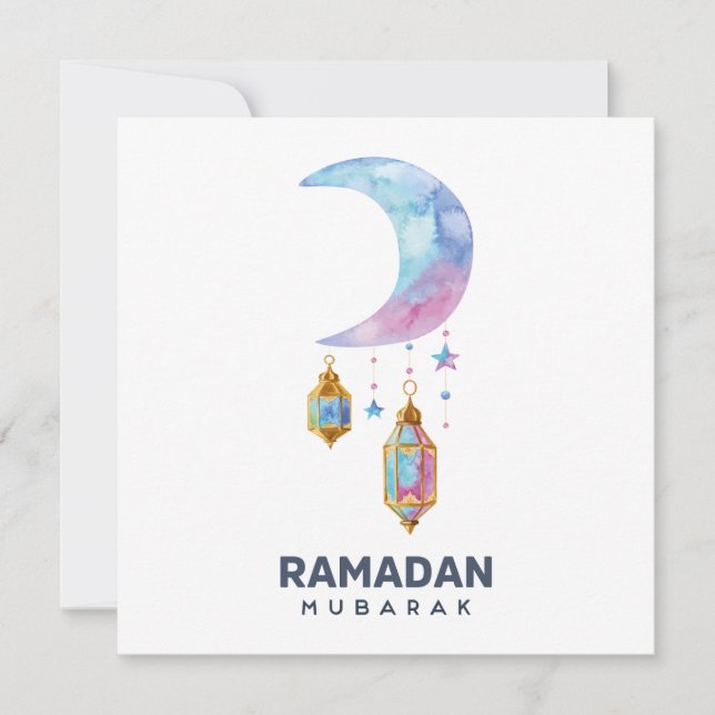 Cartes Pour Fêtes Annuelles Joyeux Ramadan Moubarak | Ramadan Kareem Gold Musu (Devant)