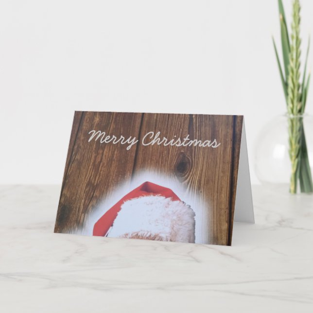 Cartes Pour Fêtes Annuelles Joyeux réveillon de Noël, Casquette de Père Noël (Devant)