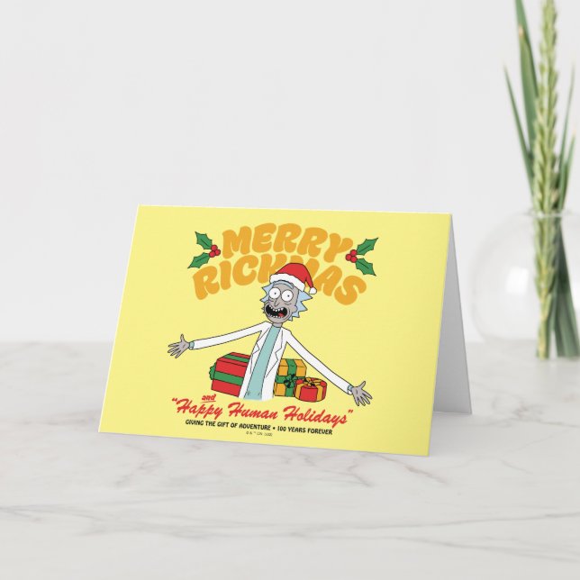 Cartes Pour Fêtes Annuelles Joyeux Rickmas et Bonnes Fêtes Humaines (Devant)