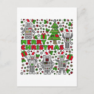 Cartes Pour Fêtes Annuelles Joyeux Robots de Noël