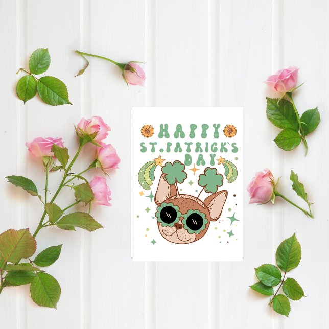 Cartes Pour Fêtes Annuelles Joyeux Saint Patrick`s day Mignonne chien avec lun (Créateur téléchargé)