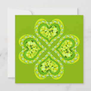 Cartes Pour Fêtes Annuelles Joyeux Saint Patrick's Day Fabric Font 4 Feuilles 