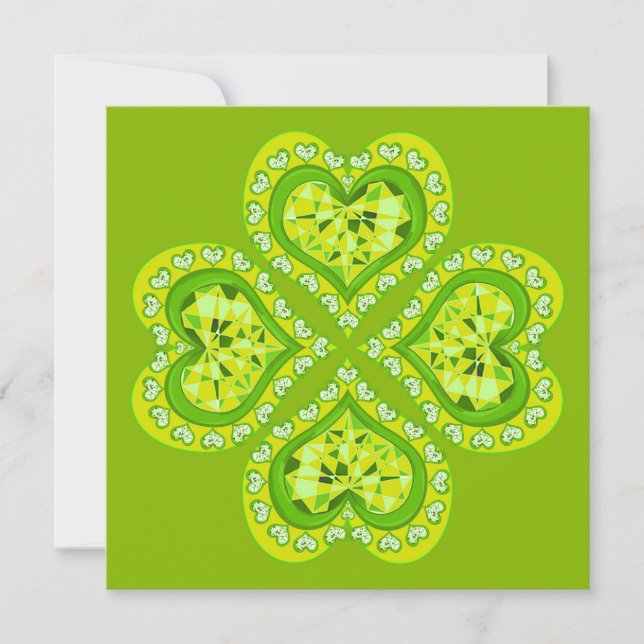 Cartes Pour Fêtes Annuelles Joyeux Saint Patrick's Day Fabric Font 4 Feuilles  (Devant)
