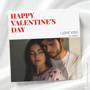 Cartes Pour Fêtes Annuelles Joyeux Saint-Valentin Couple Photo Moderne Xoxo Ro