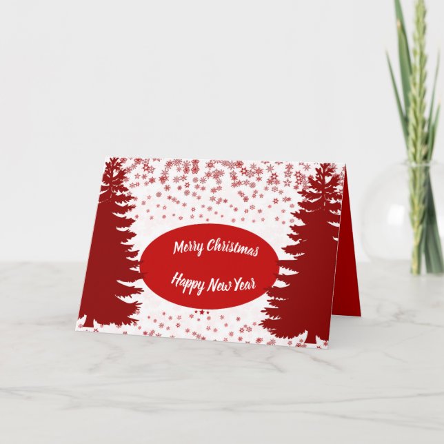 Cartes Pour Fêtes Annuelles Joyeux sapin blanc rouge personnalisé pour enfants (Devant)