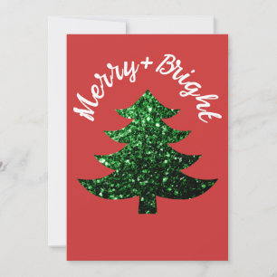 Cartes Pour Fêtes Annuelles Joyeux sapin de Noël brillant Nom personnalisé