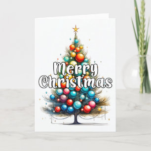 Cartes Pour Fêtes Annuelles Joyeux sapin de Noël décoratif