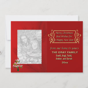 Cartes Pour Fêtes Annuelles Joyeux sapin de Noël Holiday 2 Photo double face
