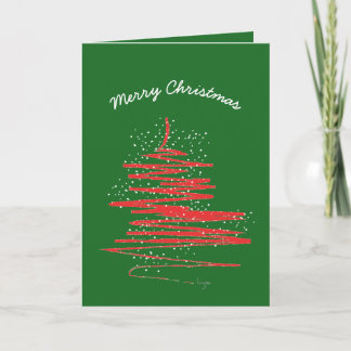 Cartes Pour Fêtes Annuelles Joyeux sapin de Noël moderne coutume