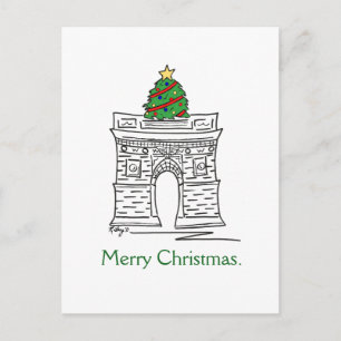 Cartes Pour Fêtes Annuelles Joyeux sapin de Noël NYC Washington Carré Arch