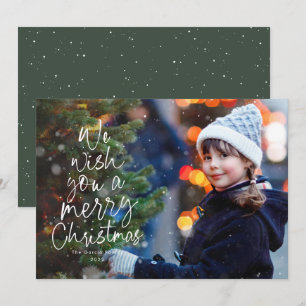 Cartes Pour Fêtes Annuelles Joyeux sapin de Noël une photo mignon type vert