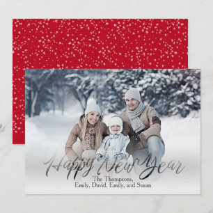 Cartes Pour Fêtes Annuelles Joyeux script de calligraphie du Nouvel An Simple 